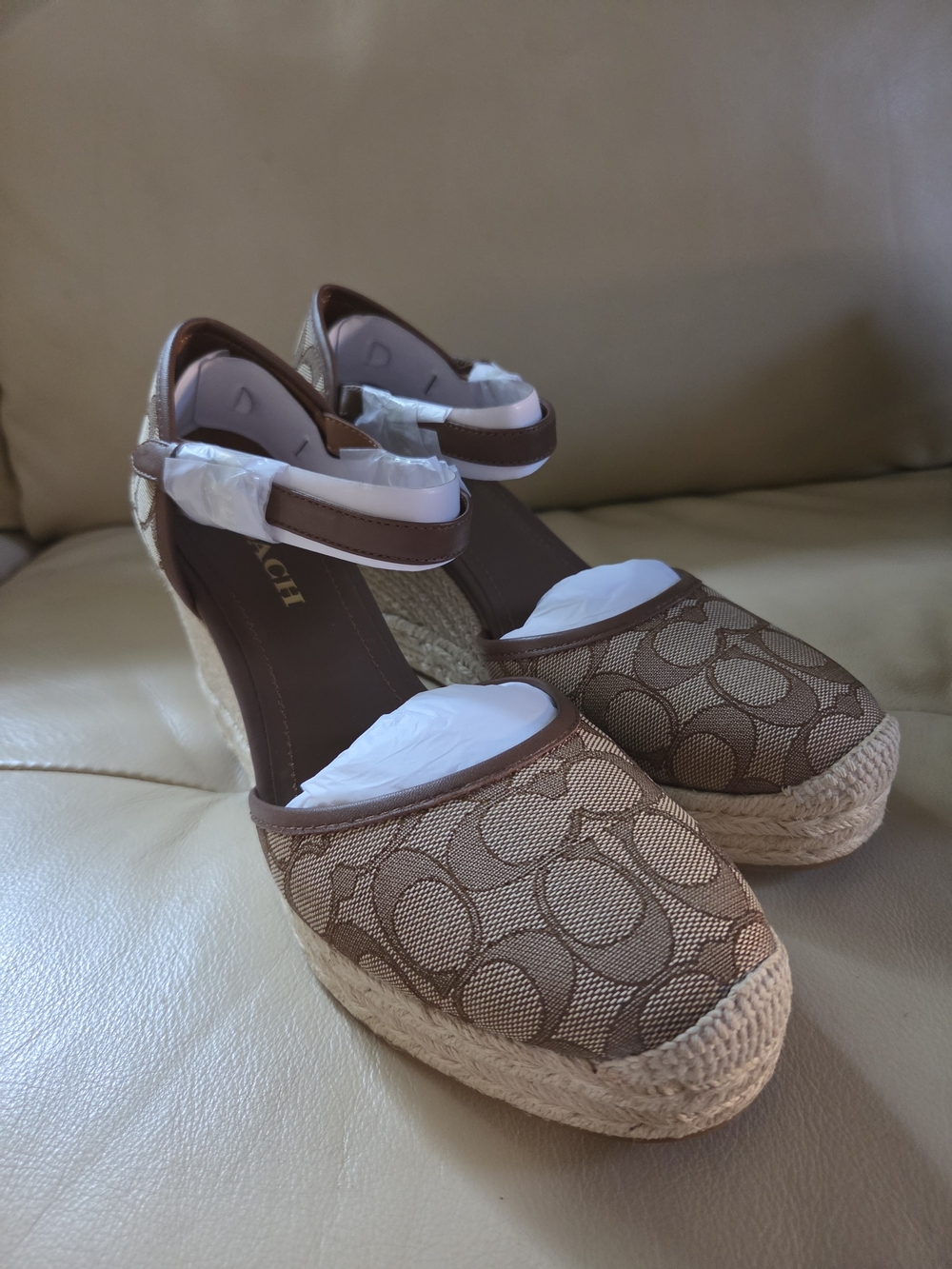 Coach Raine Signature Espadrille Wedge Sandals